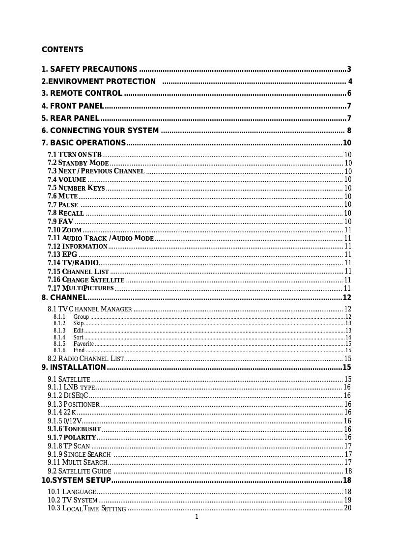 Page 1 de la notice Manuel utilisateur Amiko SSD549 CX RF