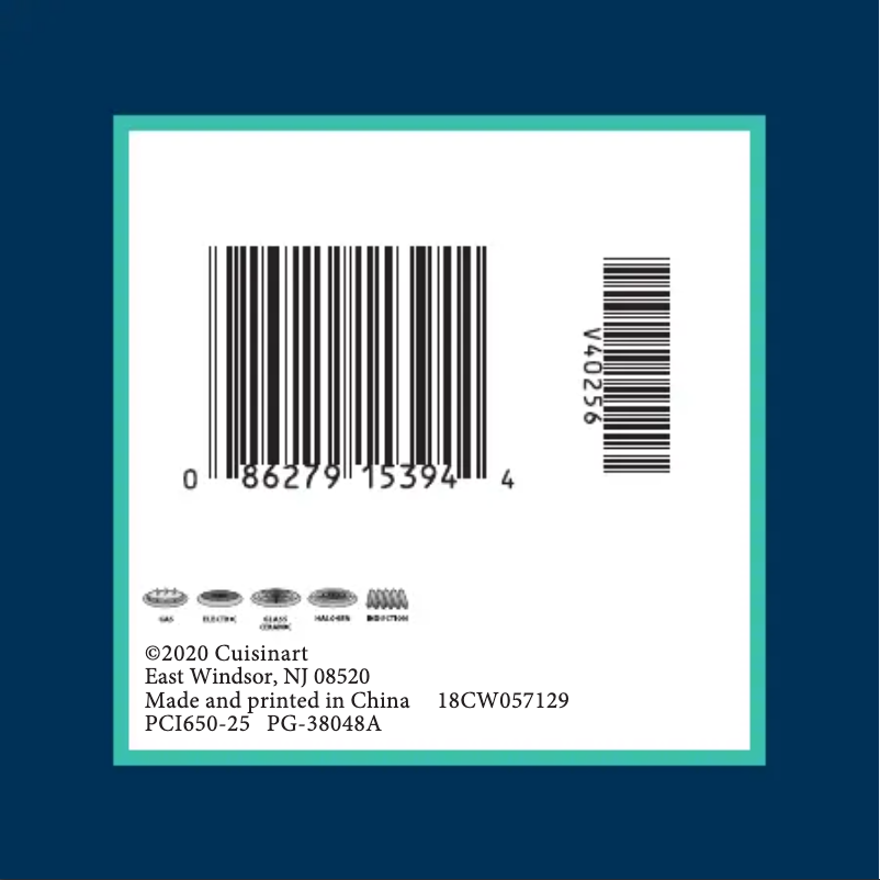 Page n°1 - Manuel utilisateur Cuisinart PCI650-25