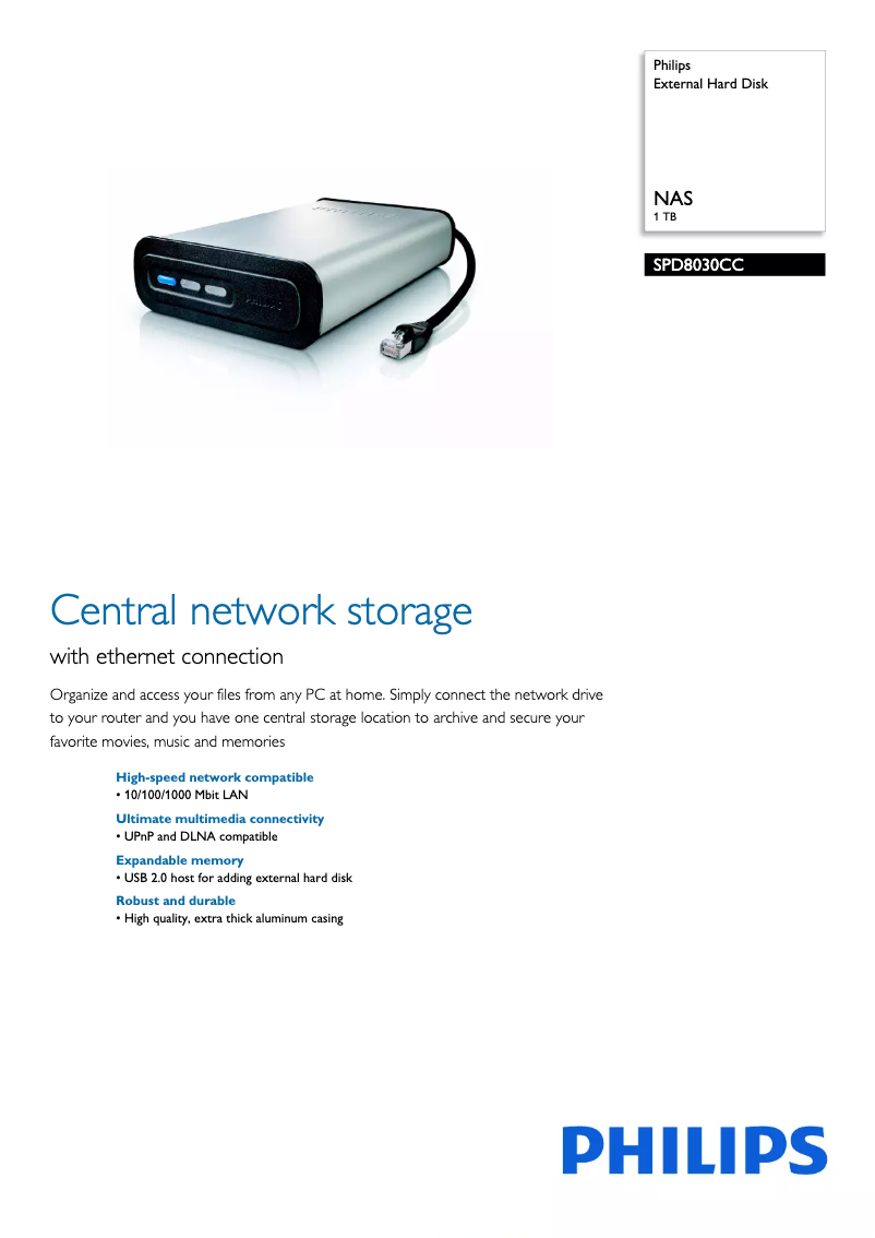 Page n°1 - Brochure Philips SPD8030CC