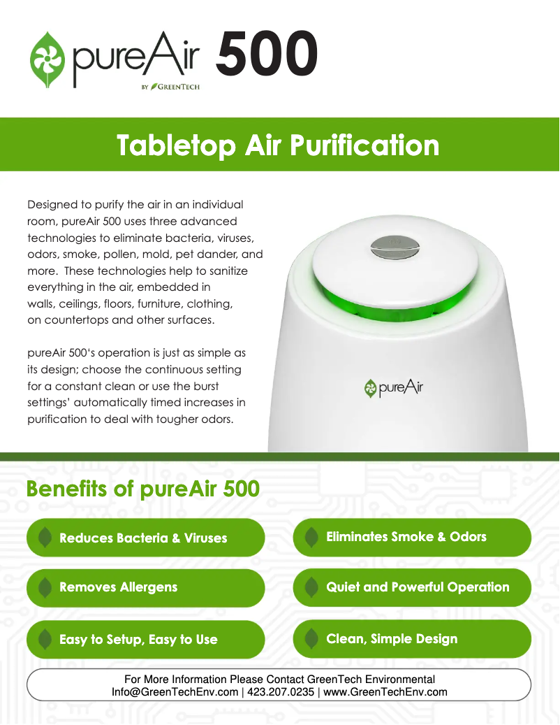 Page n°1 - Fiche technique Greentec 500