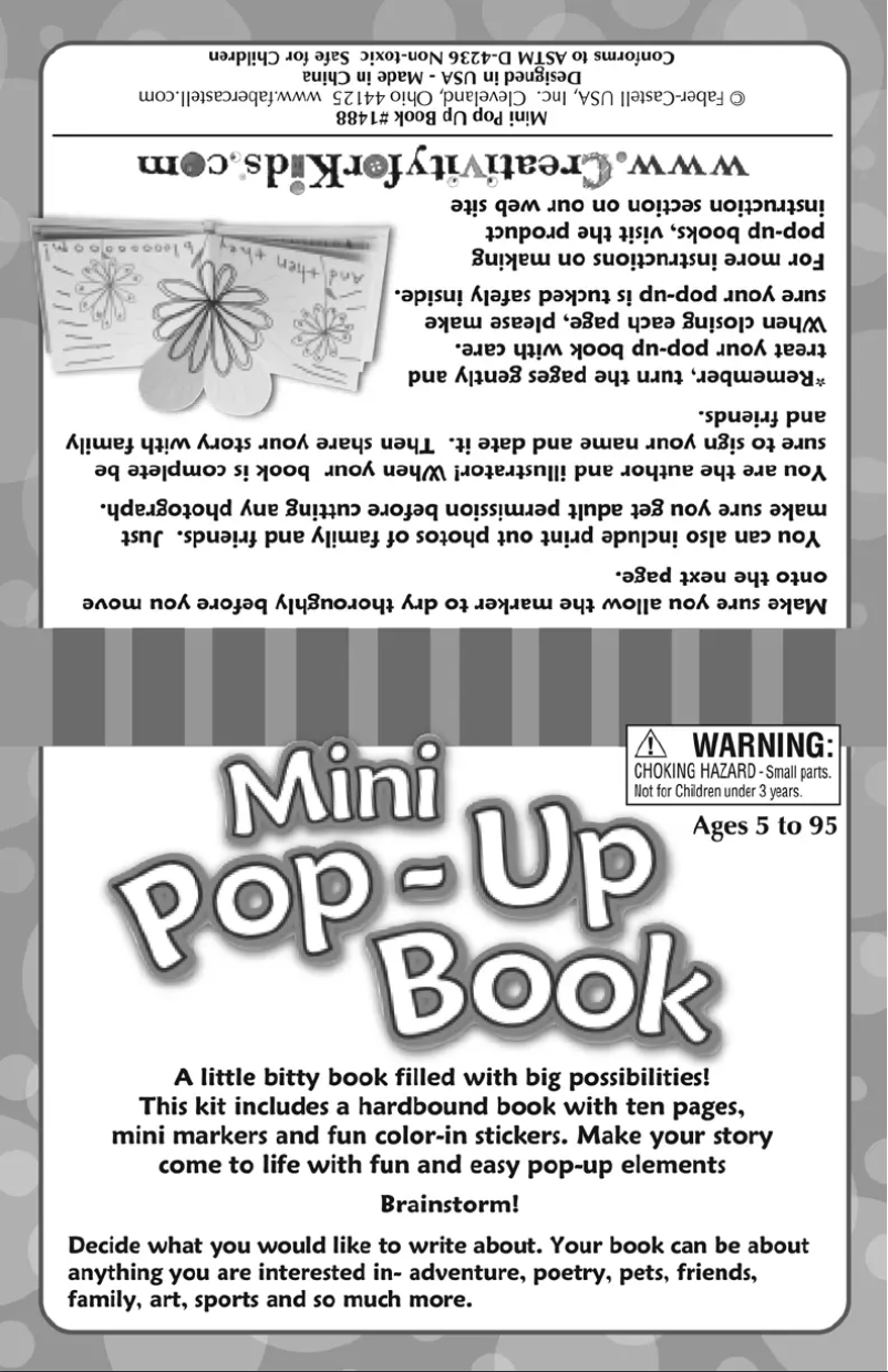 Image de la première page du manuel de l'appareil Mini Pop-Up Book