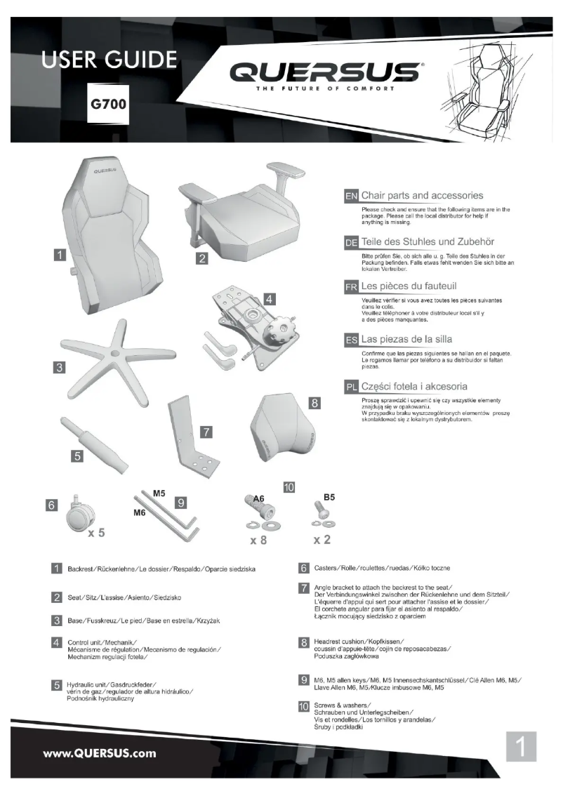 Page n°1 - Manuel utilisateur Quersus Geos 702