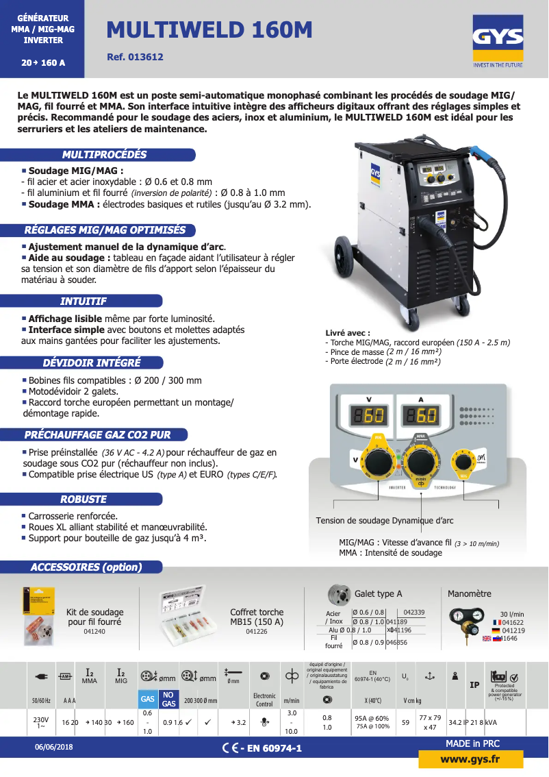 Image de la première page du manuel de l'appareil Multiweld 160M