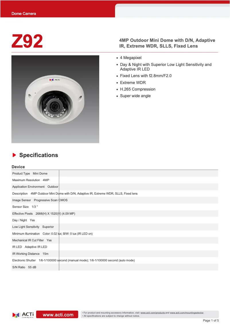 Image de la première page du manuel de l'appareil Z92