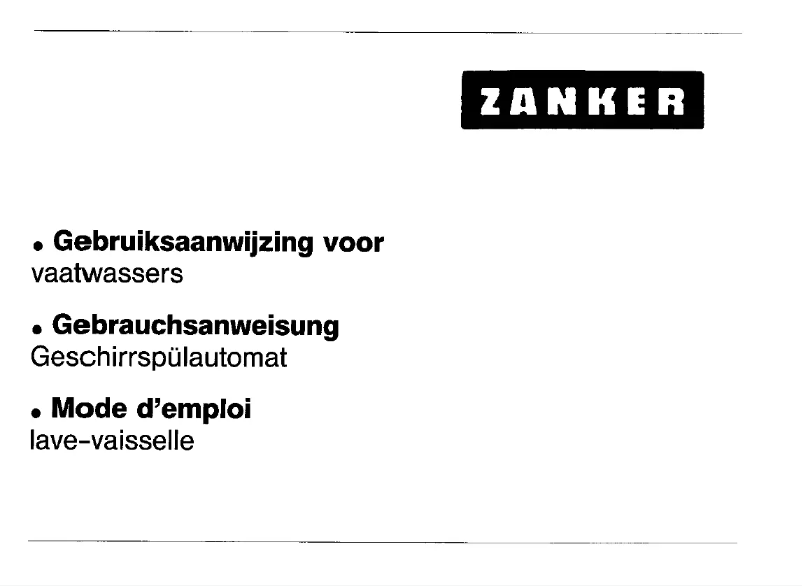 Page n°1 - Manuel utilisateur Zanker GW 3100