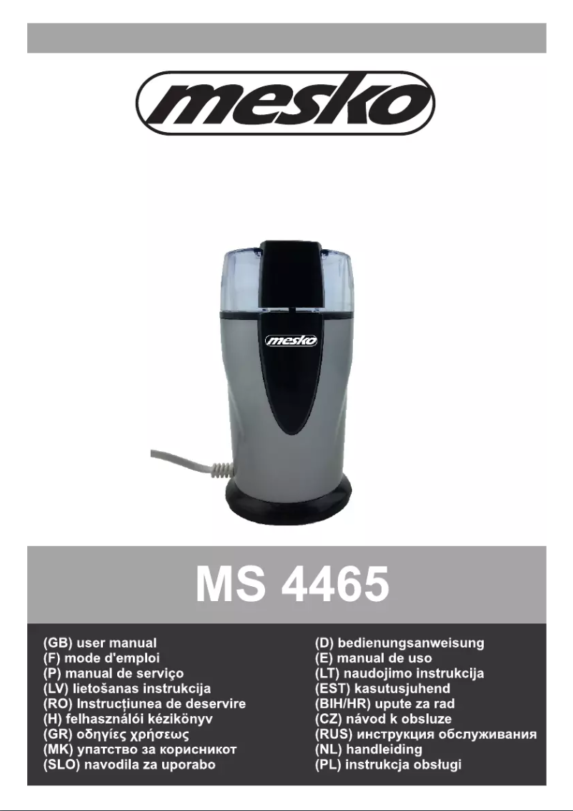 Page 1 de la notice Manuel utilisateur Mesko MS 4465