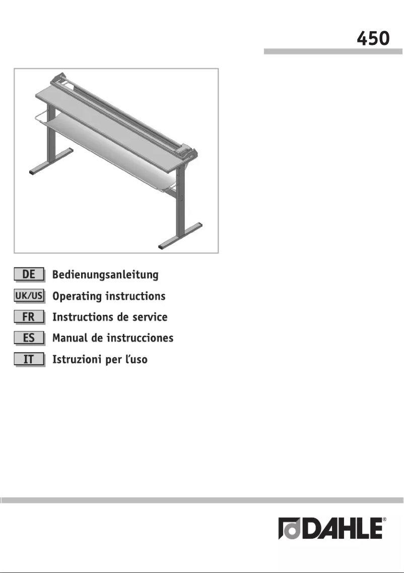 Page n°1 - Manuel utilisateur Dahle 450