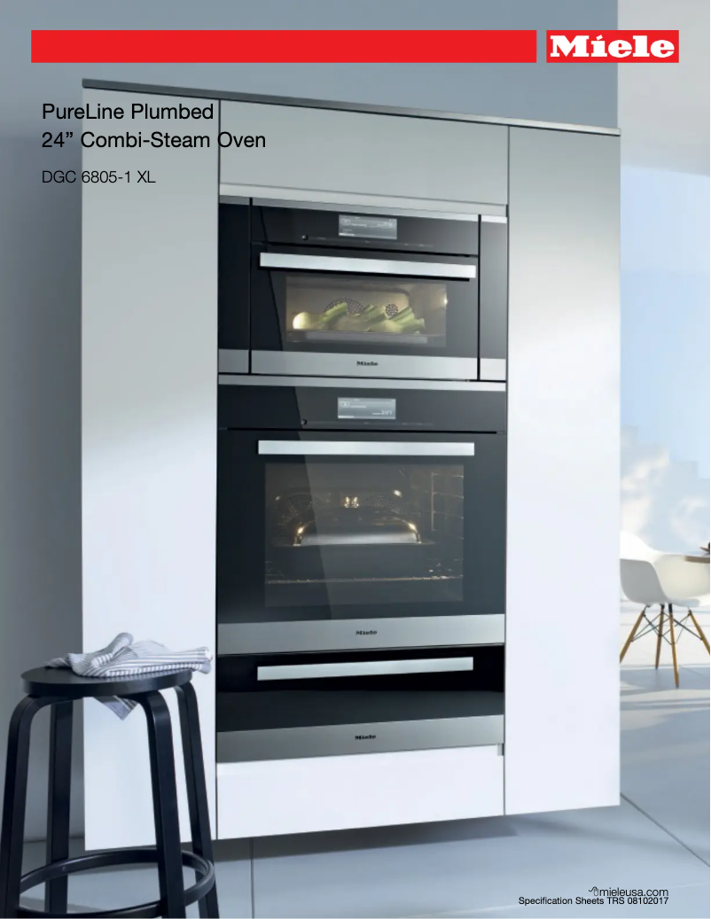 Página 1 del manual Ficha técnica Miele DGC 6805-1 XL