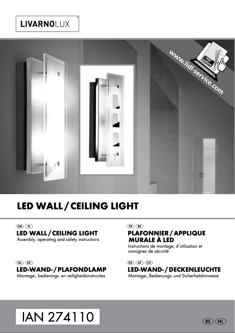 Page n°1 - Manuel utilisateur Livarno Lux IAN 274110