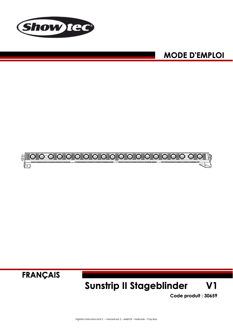 Page n°1 - Manuel utilisateur Showtec Sunstrip II