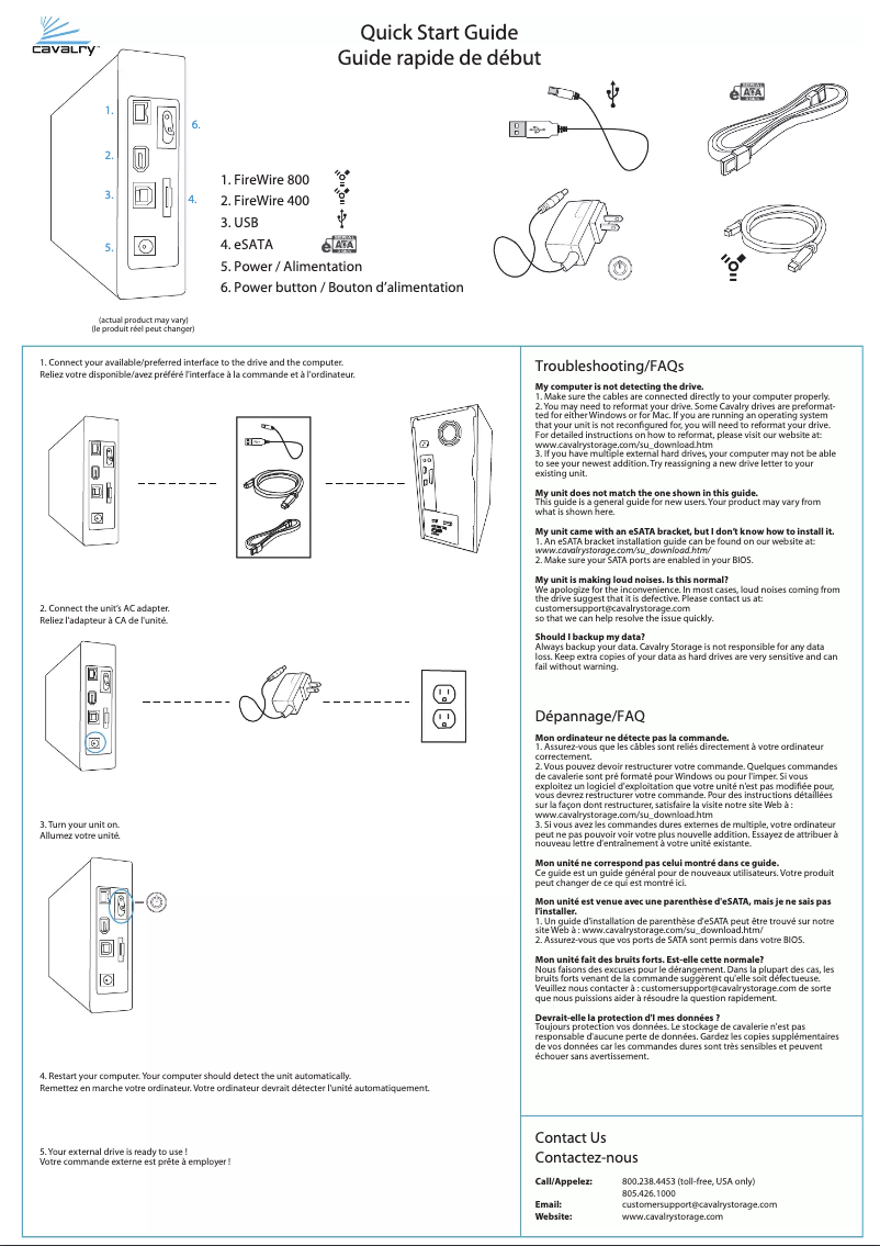 Page 1 de la notice Manuel utilisateur Cavalry CAUM-B