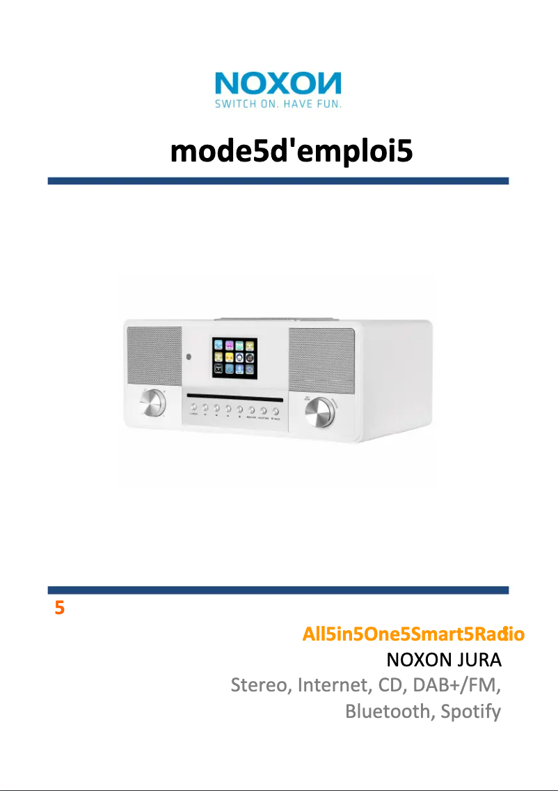 Page 1 de la notice Manuel utilisateur Noxon Jura