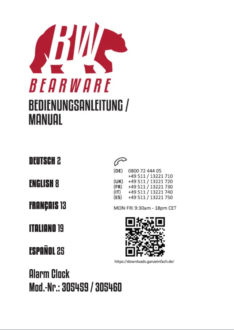 Image de la première page du manuel de l'appareil 305459