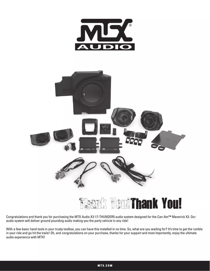 Page 1 de la notice Manuel utilisateur MTX Audio X3-17-Thunder5