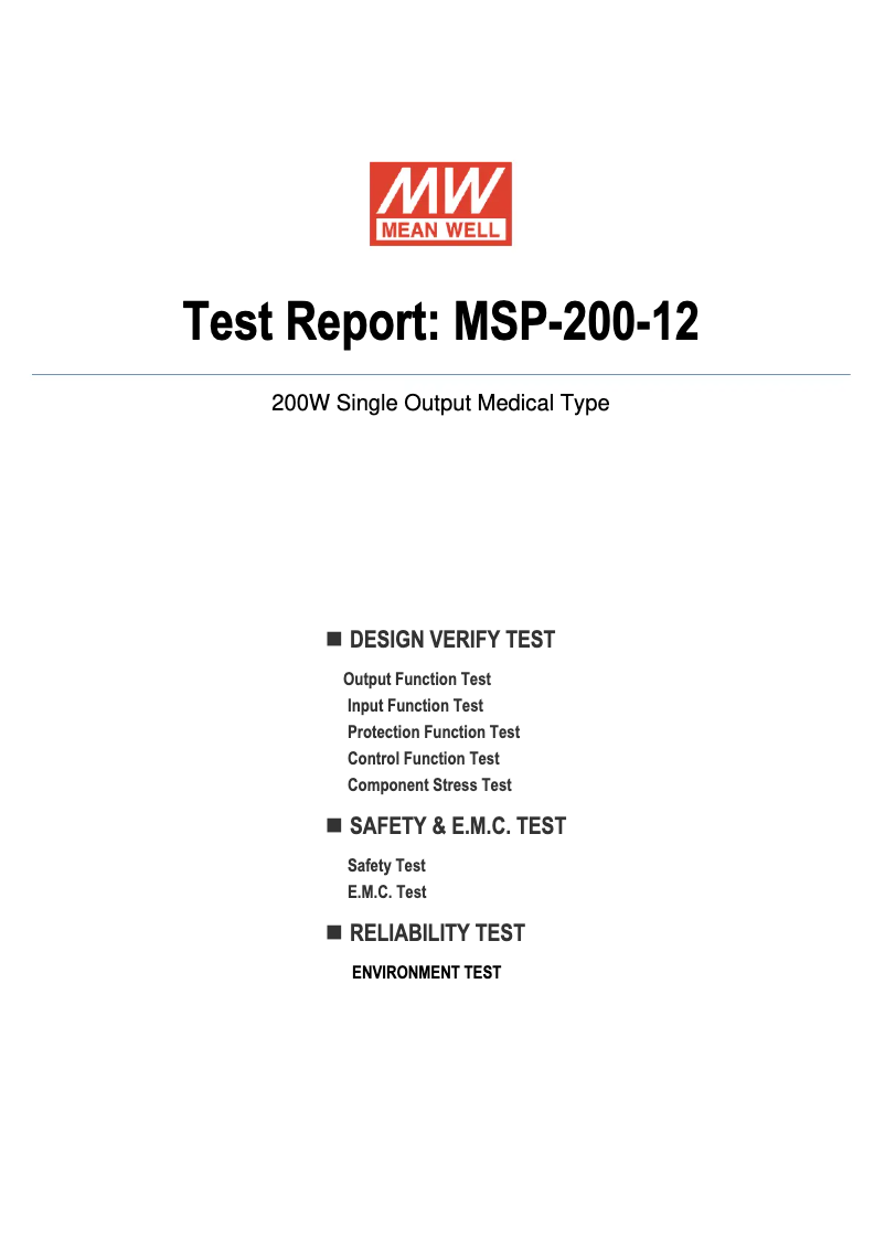 Image de la première page du manuel de l'appareil MSP-200-12