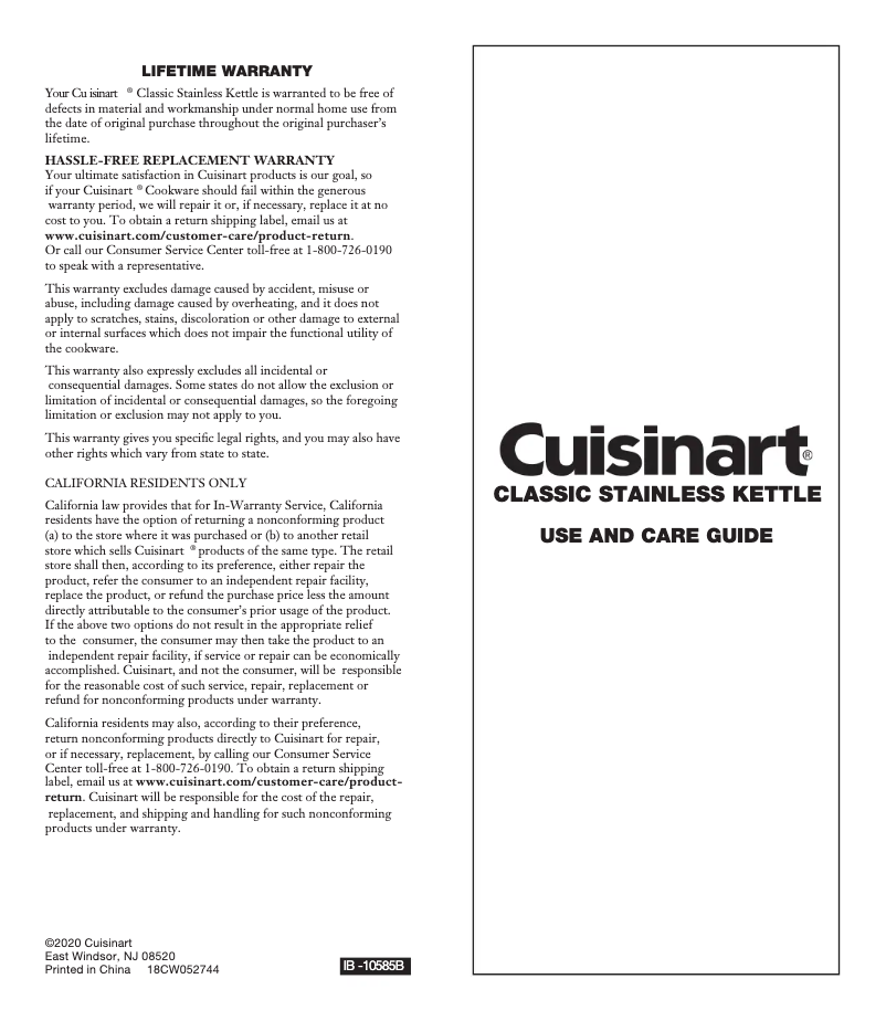 Página 1 del manual Manual de usuario Cuisinart Valor CTK-STRMR