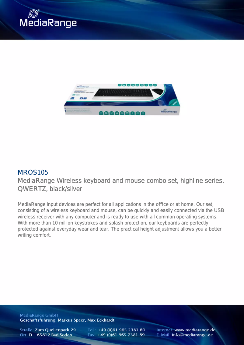 Page 1 de la notice Manuel utilisateur MediaRange MROS105