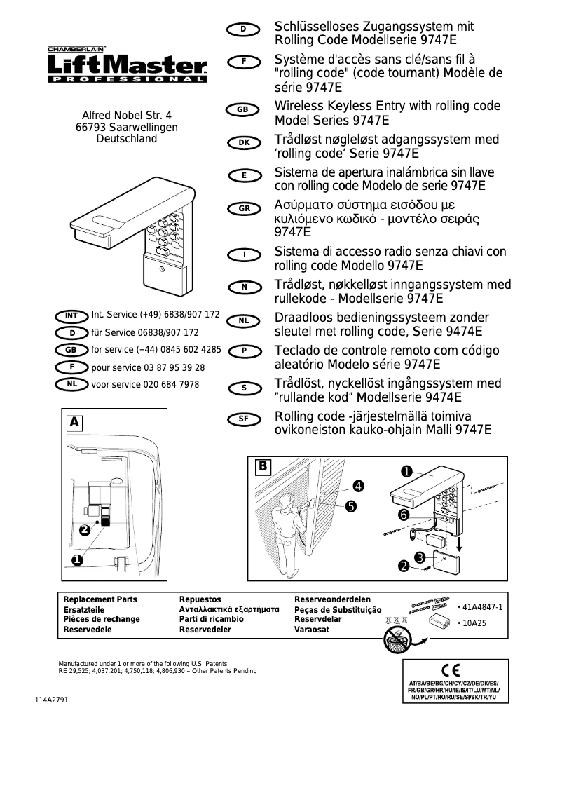 Page 1 de la notice Manuel utilisateur Chamberlain 9747E