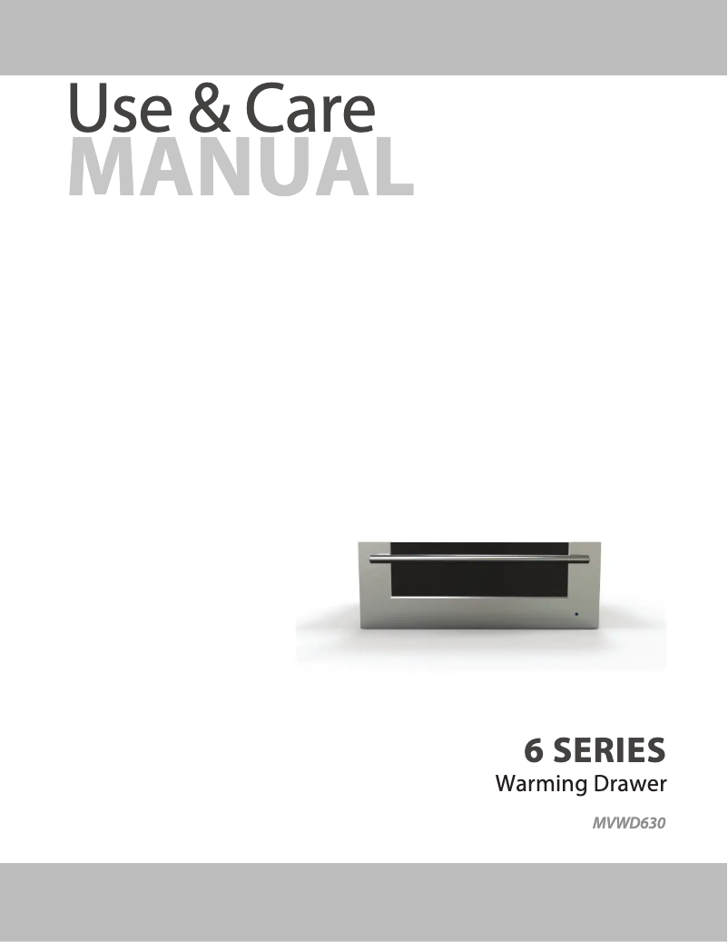 Page 1 de la notice Manuel d'utilisation et d'entretien Viking MVWD630SS