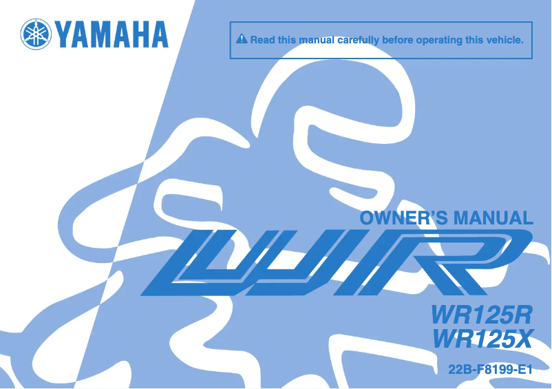 Page 1 de la notice Manuel utilisateur Yamaha WR125R (2009)