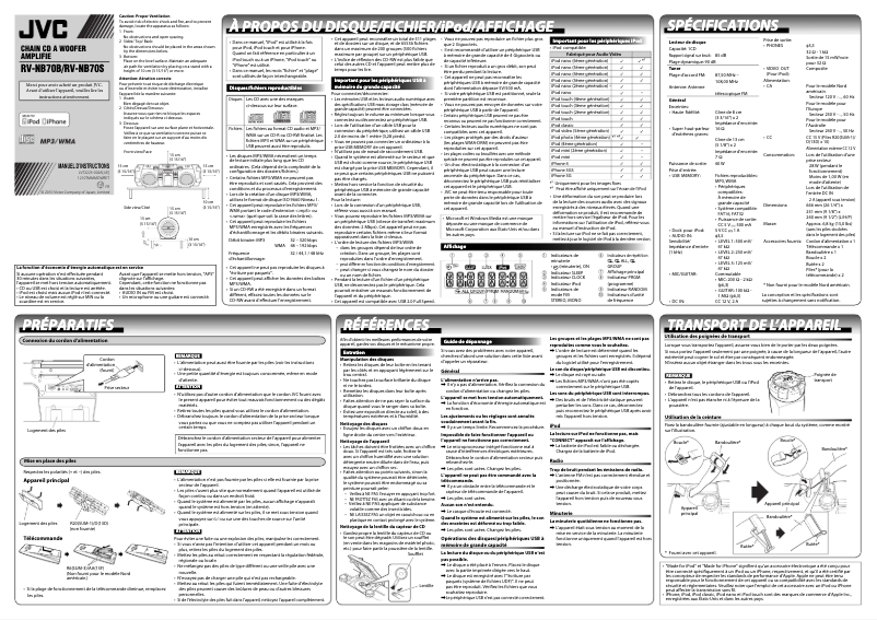 Page 1 de la notice Manuel utilisateur JVC RV-NB70