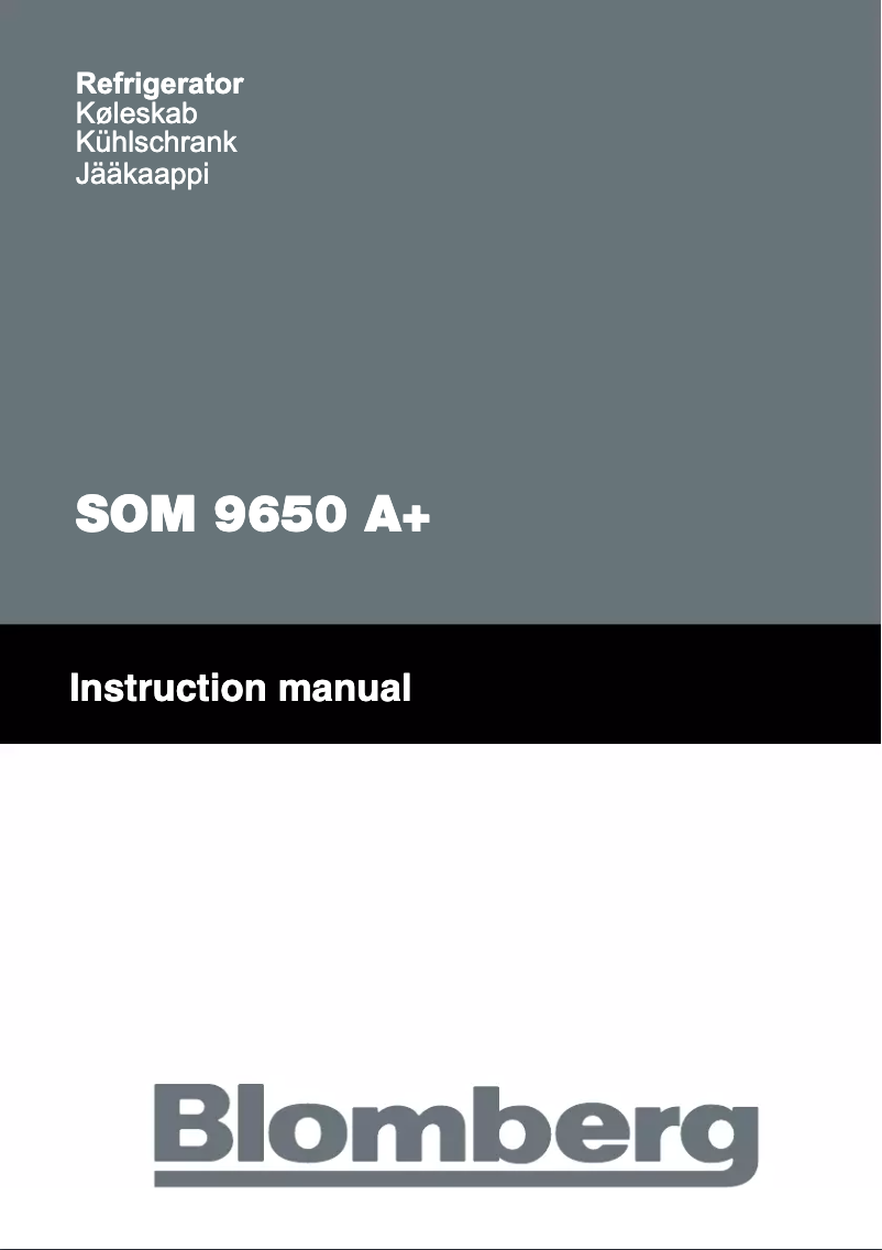 Page 1 de la notice Manuel utilisateur Blomberg SOM 9650 A