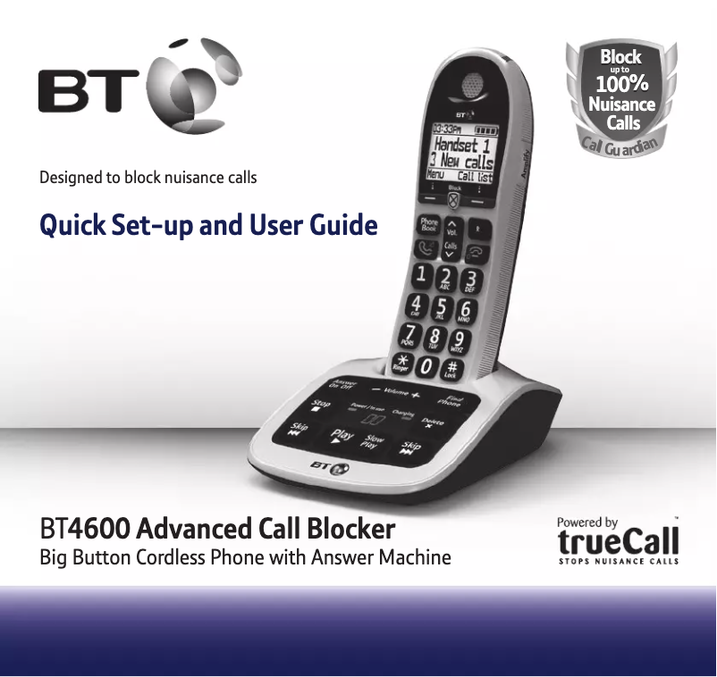 Page 1 of the manual User Manual British Telecom BT4600 Advanced Nuisance Call Blocker