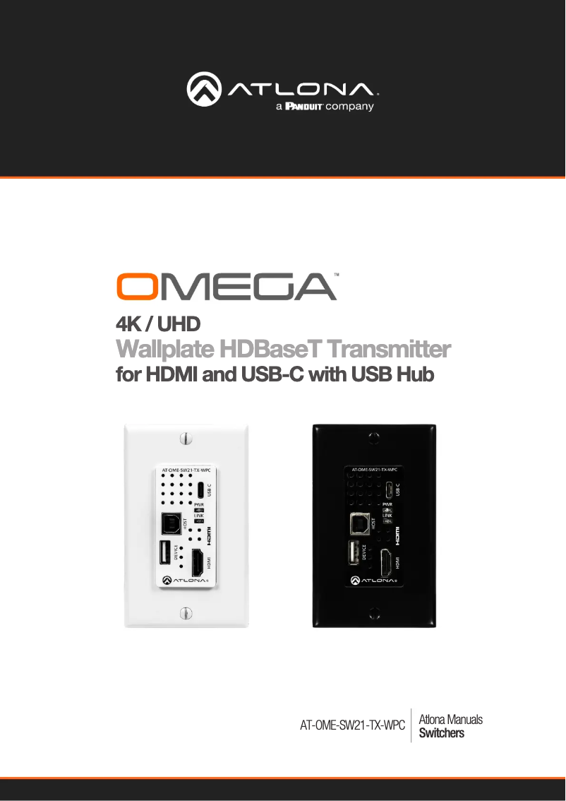 Page 1 de la notice Manuel utilisateur Atlona AT-OME-SW21-TX-WPC