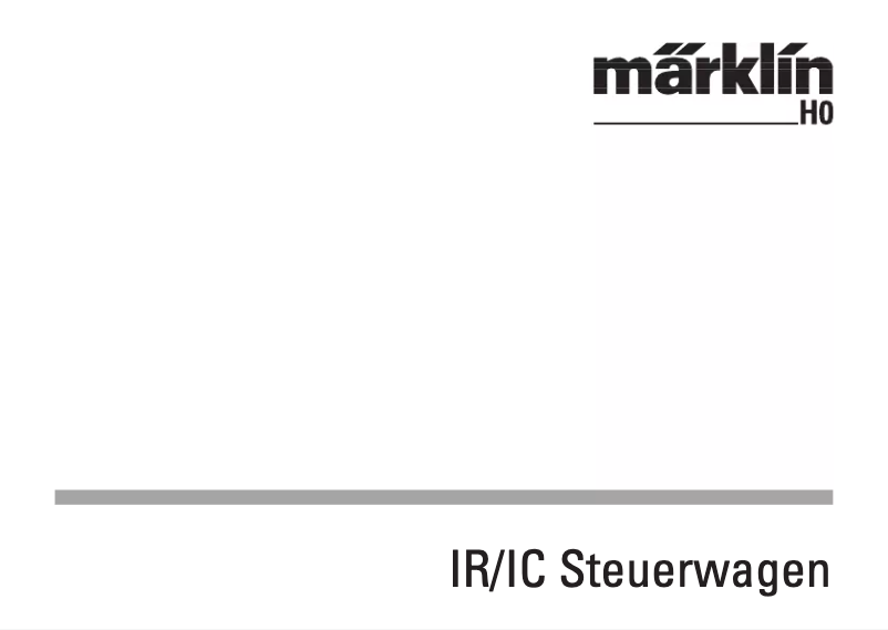 Page 1 de la notice Manuel utilisateur Märklin 43305