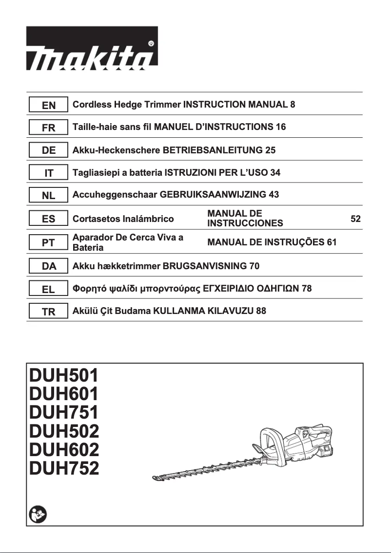 Page 1 de la notice Manuel utilisateur Makita DUH502