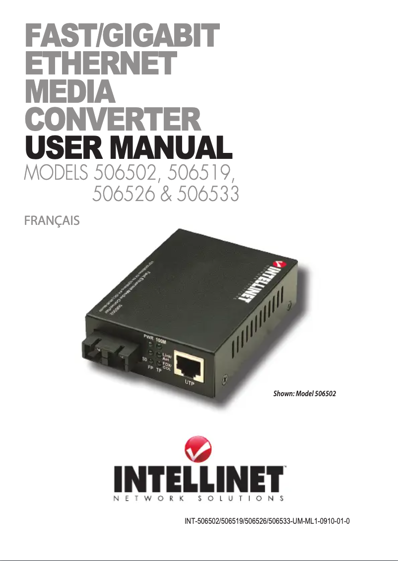 Page 1 de la notice Manuel utilisateur Intellinet 506533
