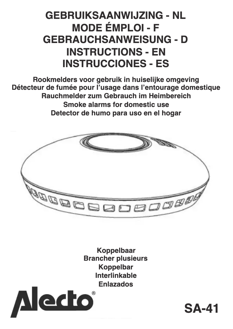 Image de la première page du manuel de l'appareil SA-41