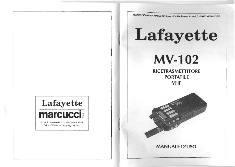 Page 1 de la notice Manuel utilisateur Lafayette MV-102