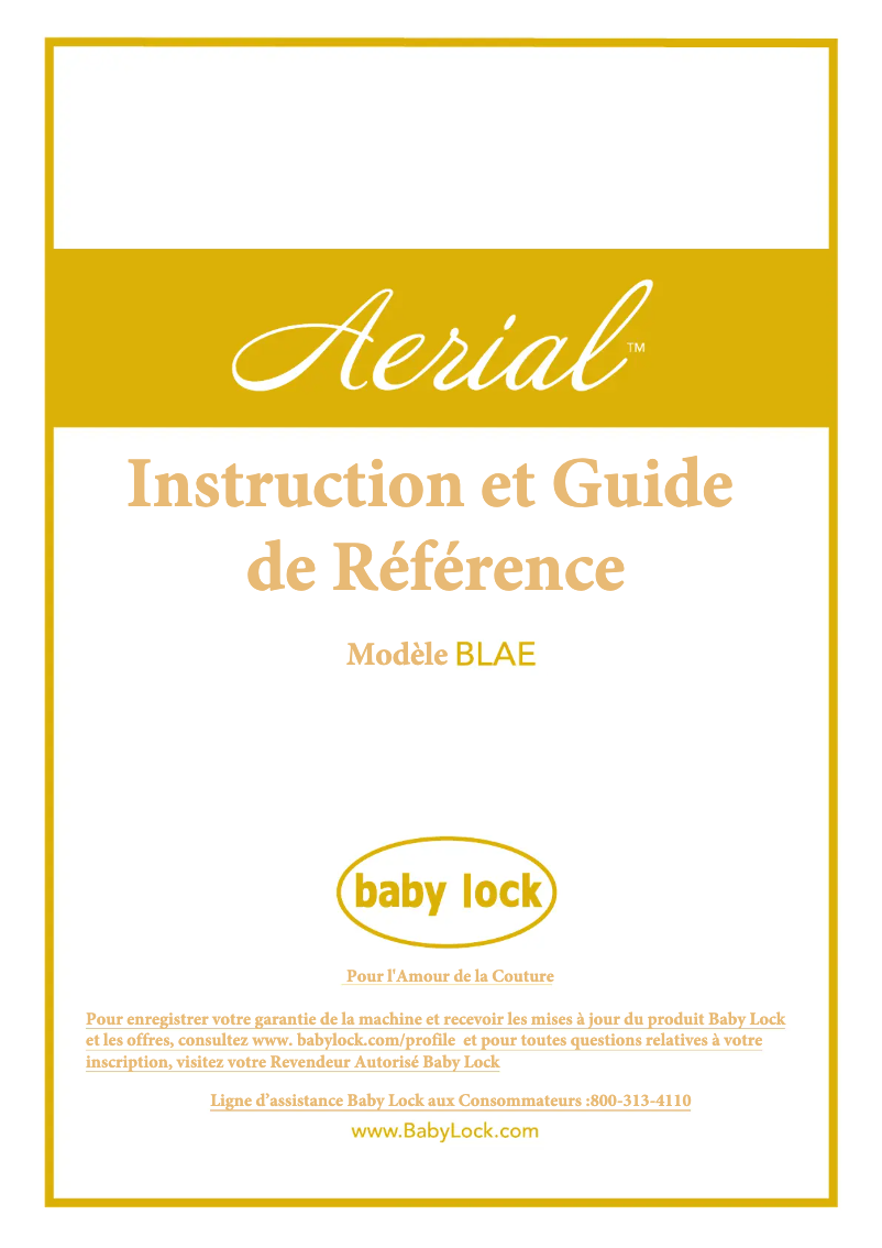 Page 1 of the manual User Manual Baby Lock Aerial