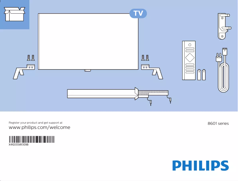 Page n°1 - Guide de démarrage rapide Philips 55PUS8601