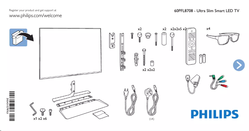 Imagen de la primera página del manual del dispositivo 60PFL8708S