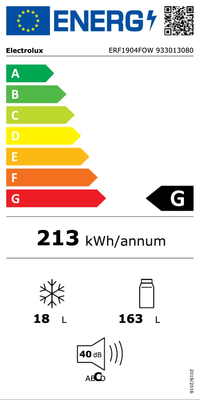 Page n°1 - Manuel utilisateur Electrolux ERF1904FOW