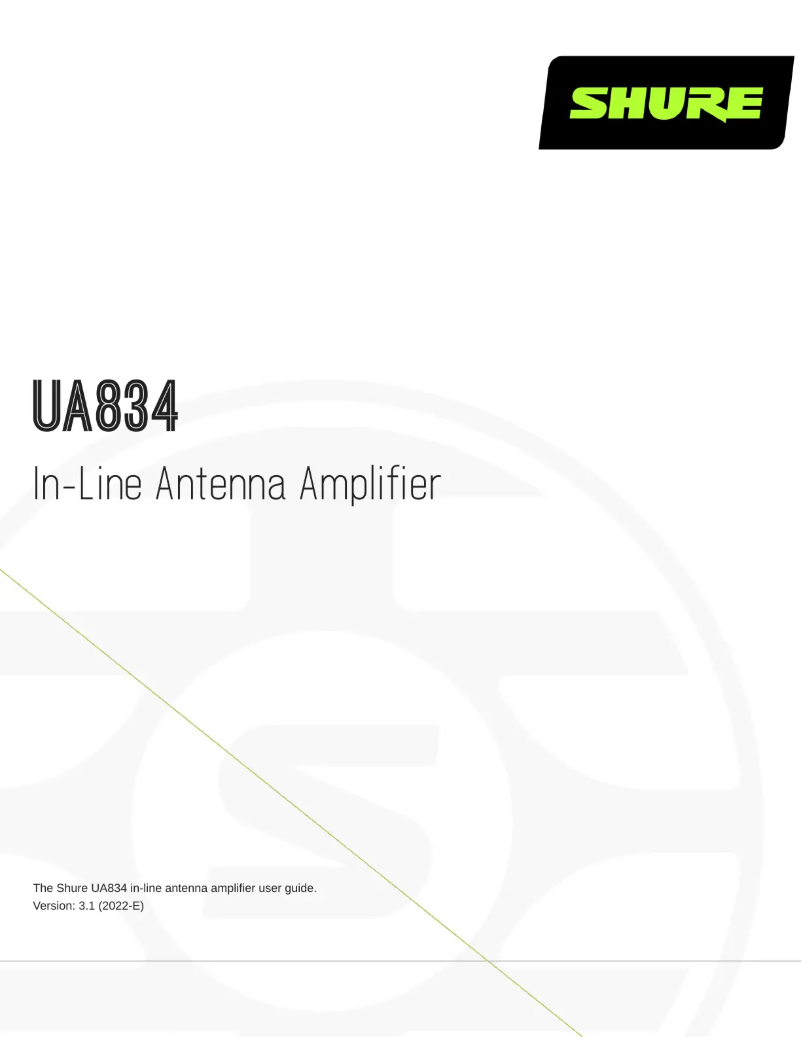 Page 1 de la notice Guide d'installation Shure UA834