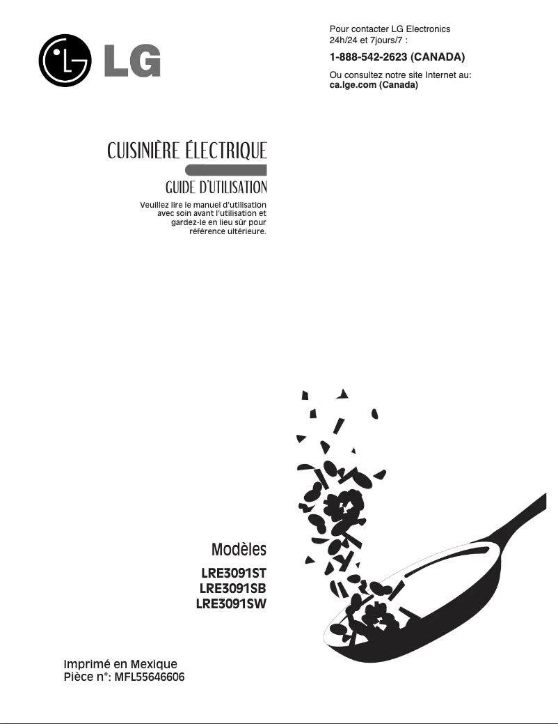 Page 1 de la notice Manuel utilisateur LG LRE3091SW