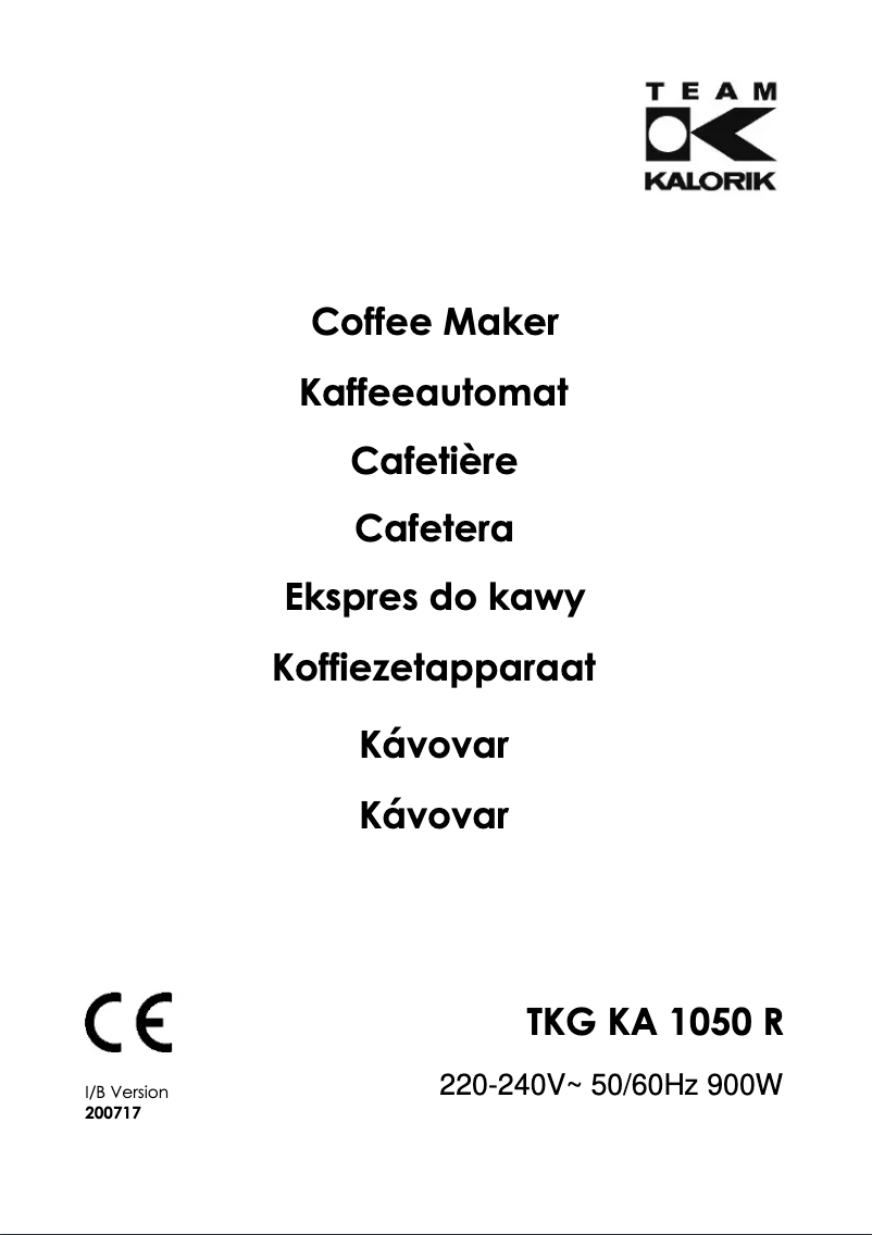Page n°1 - Manuel utilisateur Efbe-Schott TKG KA 1050 R