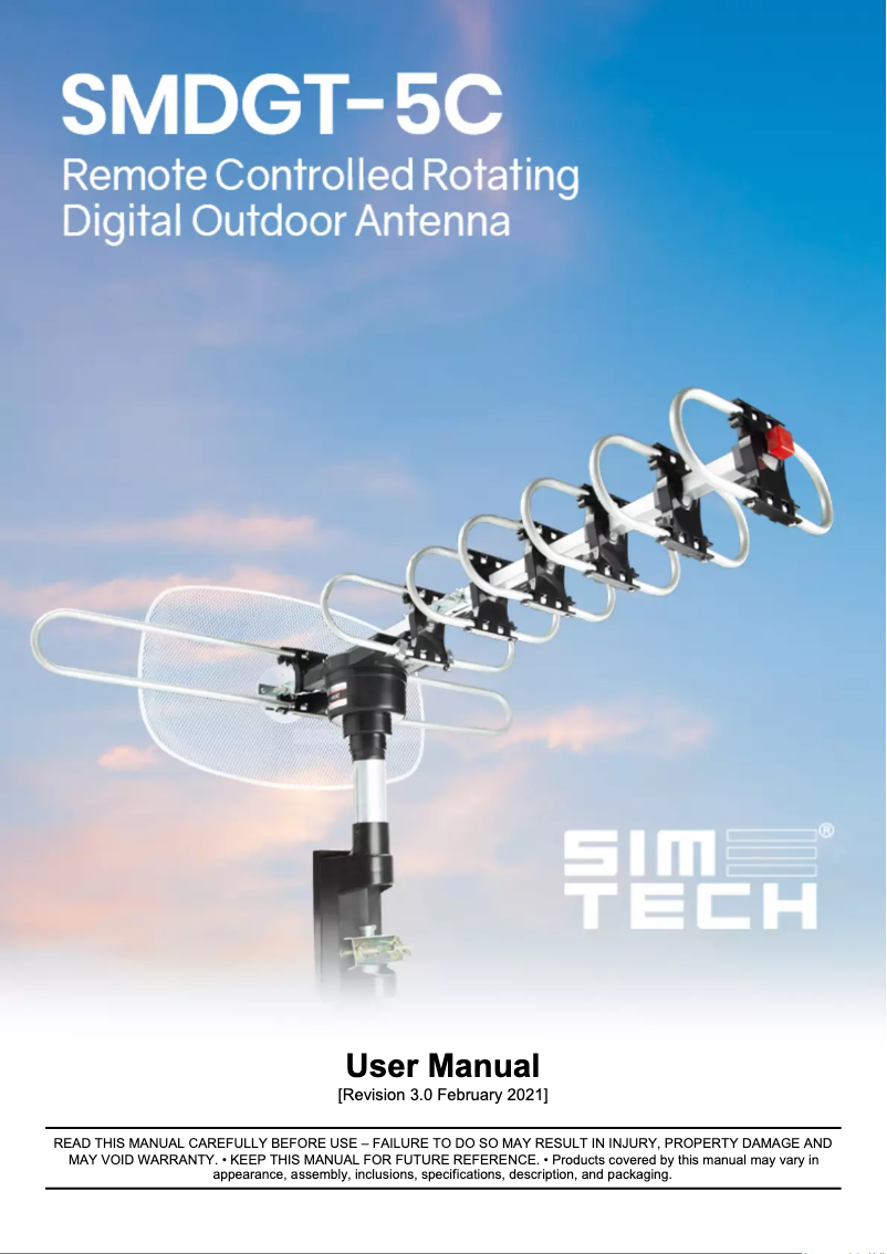 Page 1 de la notice Manuel utilisateur Simtech SMDGT-5C