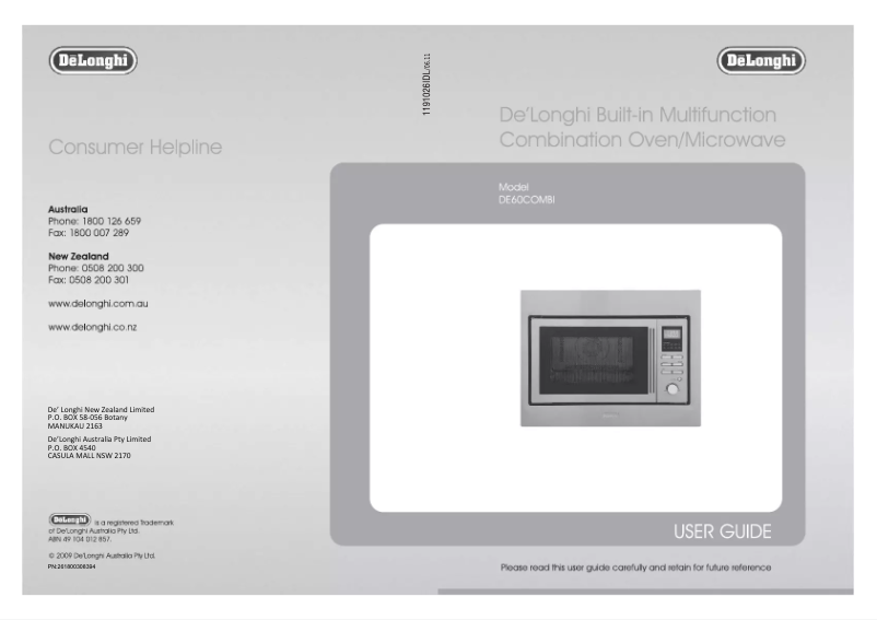 Página 1 del manual Manual de instrucciones DeLonghi DE60COMBI