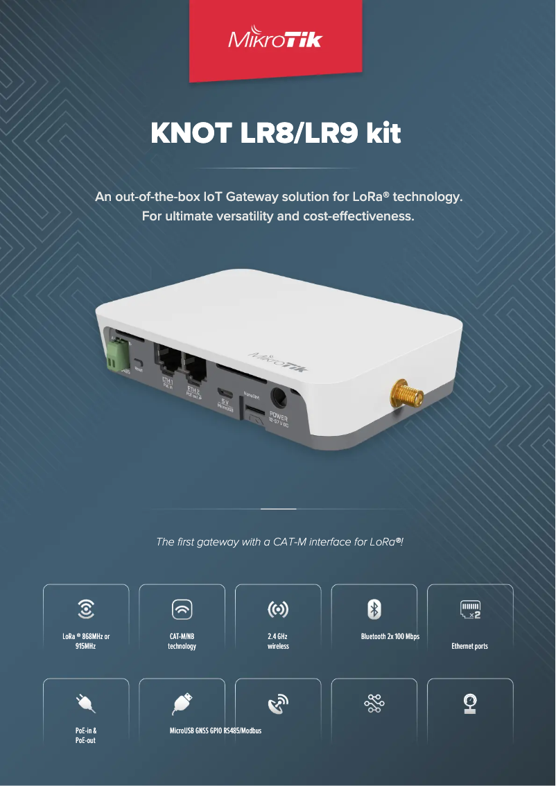 Image de la première page du manuel de l'appareil KNOT LR9 kit