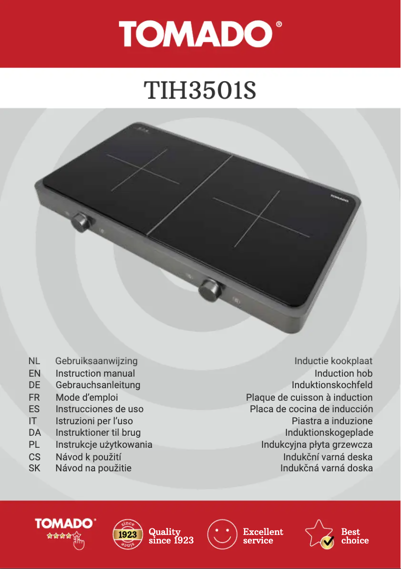 Page 1 de la notice Fiche technique Tomado TIH3501S