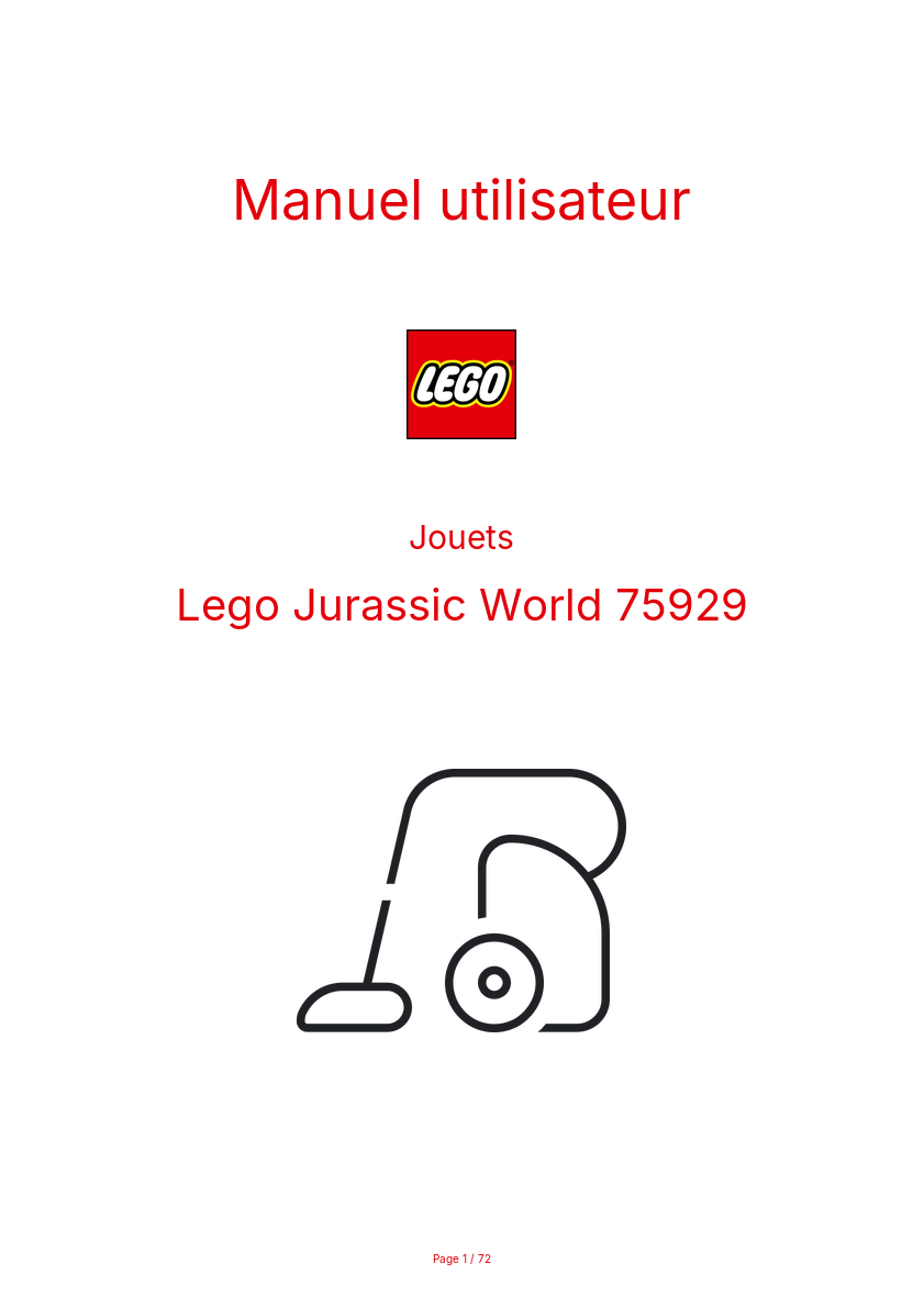 Image de la première page du manuel de l'appareil Jurassic World 75929