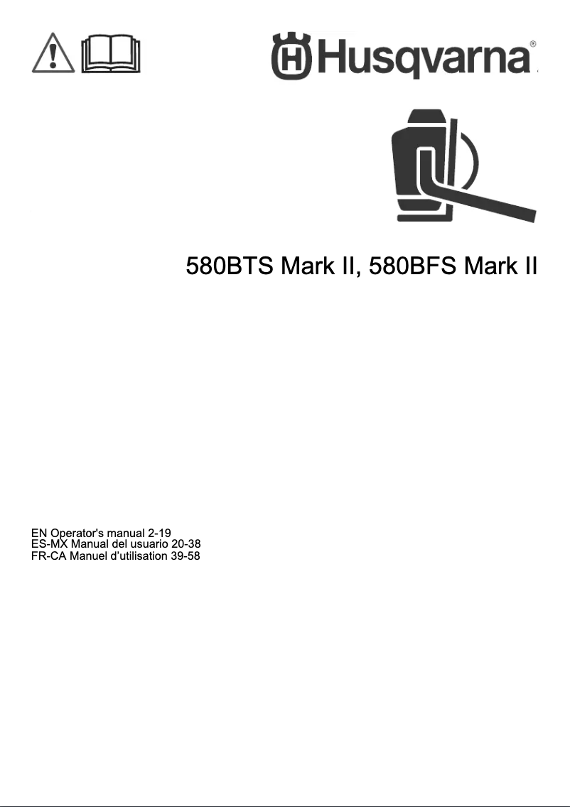 Page n°1 - Manuel utilisateur Husqvarna 580BFS Mark II