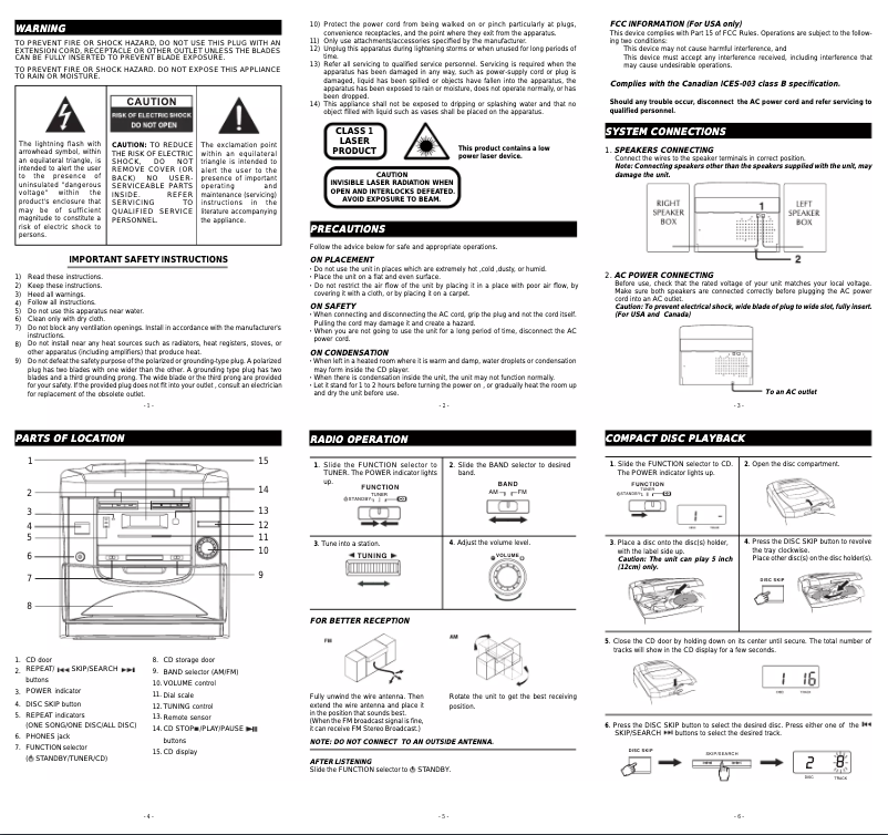 Page 1 de la notice Manuel utilisateur Durabrand CD2158