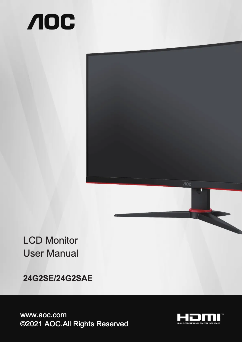 Page n°1 - Manuel utilisateur AOC 24G2SE