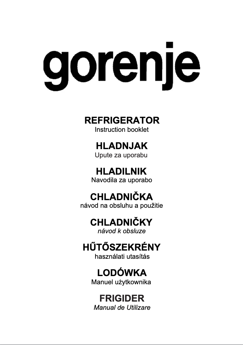 Page n°1 - Manuel utilisateur Gorenje R40914AW