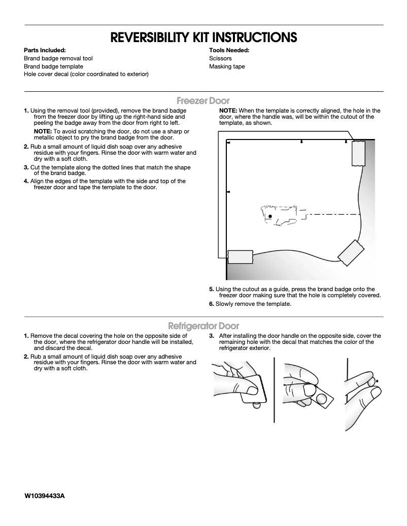 Image de la première page du manuel de l'appareil W10395148
